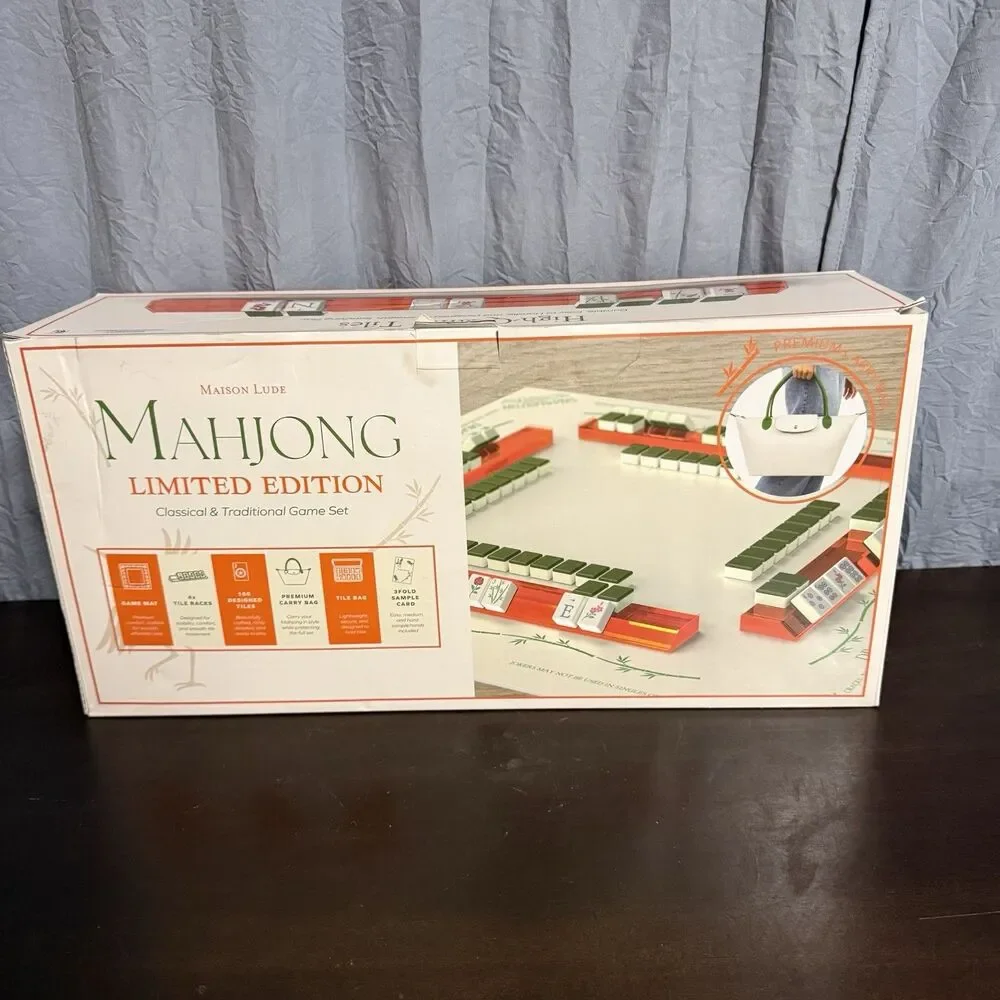 Maison Lude Mahjong Limited Edition 160 Tile Bag Premium Mat Carry Bag 4 Racks